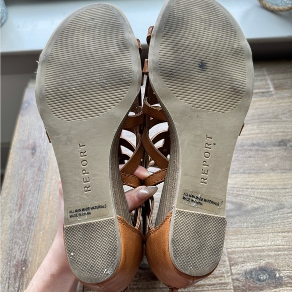 Tan Studded Gladiator Sandals - Picture 6 of 13